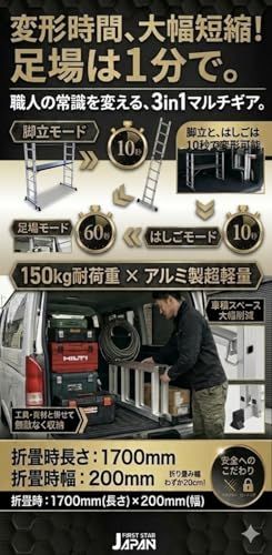 【新品】洗車台 足場台 脚立 はしご 作業台 3段階高さ調節 (46cm/72cm/99cm) 【1台で3役】多機能脚立 耐荷重150kg アルミ 軽量 折りたたみ 耐荷重150kg 超軽量 伸縮 折りたたみ式 キャスター付き 電球交換 洗車 8ed12db7