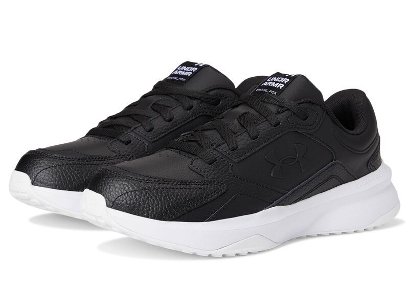 アンダーアーマー メンズ シューズ スニーカー レザー Under Armour Edge Leather BlackBlackWhi ブラック