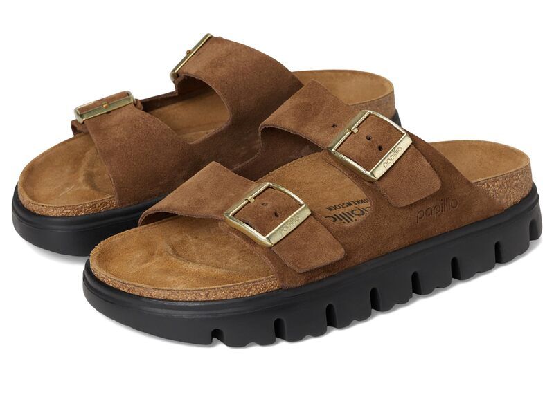 ビルケンシュトック レディース シューズ サンダル スエード Papillio by Birkenstock Arizona Chunky Sandal Suede Dark Tea