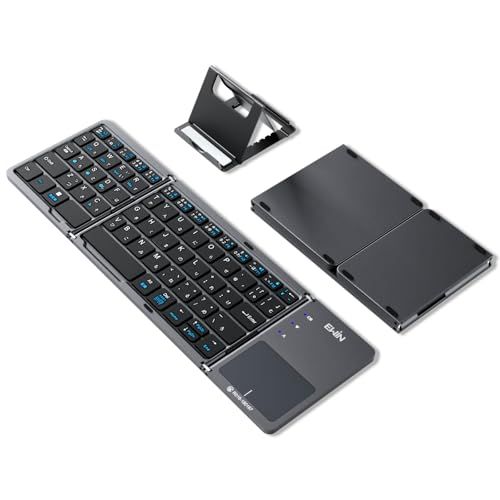 Ewin キーボード bluetooth 折りたたみ ワイヤレス タッチパッド付き keyboard 無線 日本語配列 ブルートゥース ios Android mac Windows対応 3台までのデバイスと接続可能 ipad iphone用 d28ced8e