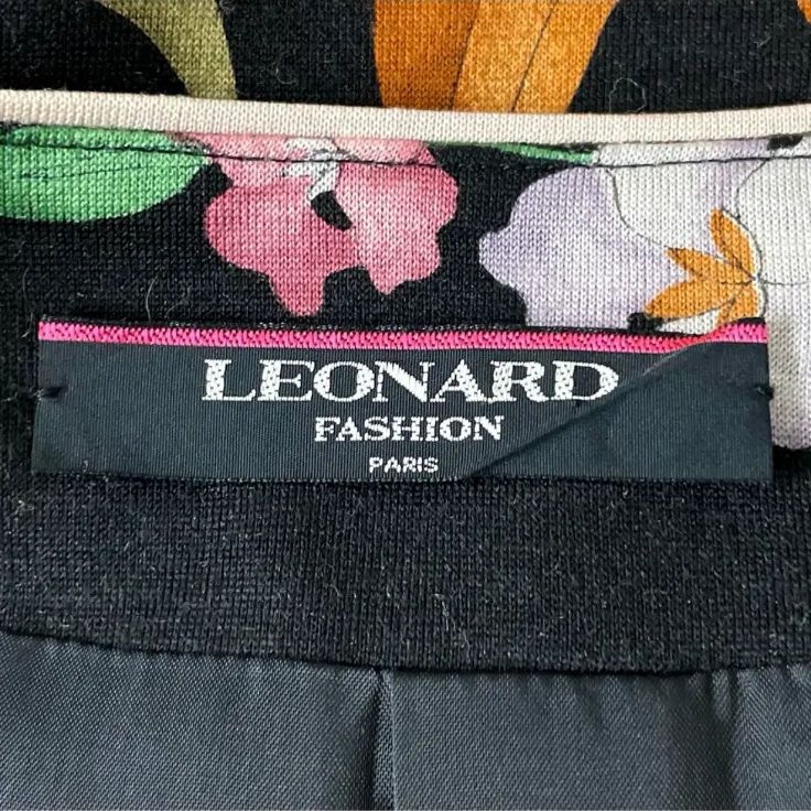 LEONARD レオナール 毛 ウール 絹 シルク ノースリーブ ロング ベスト