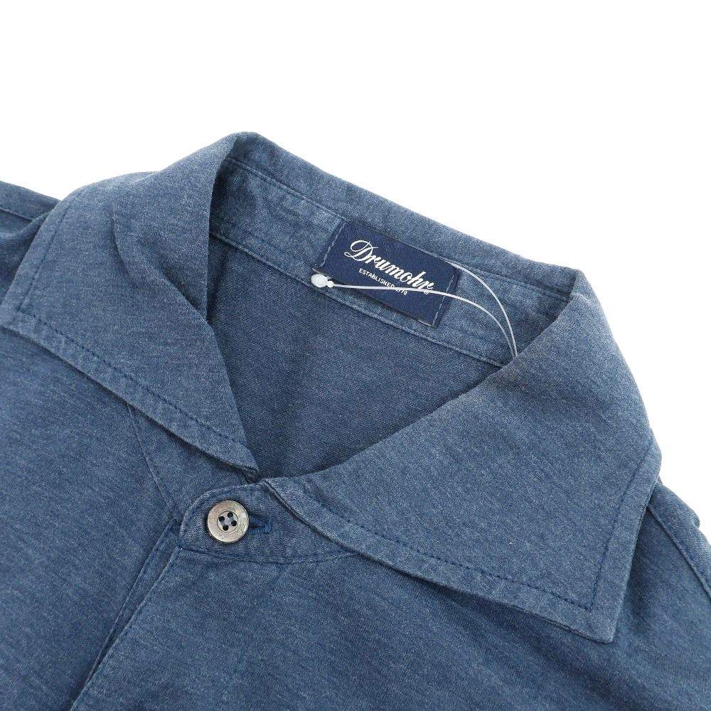 中古】ドルモア DRUMOHR コットン 半袖ポロシャツ ブルー【サイズL 