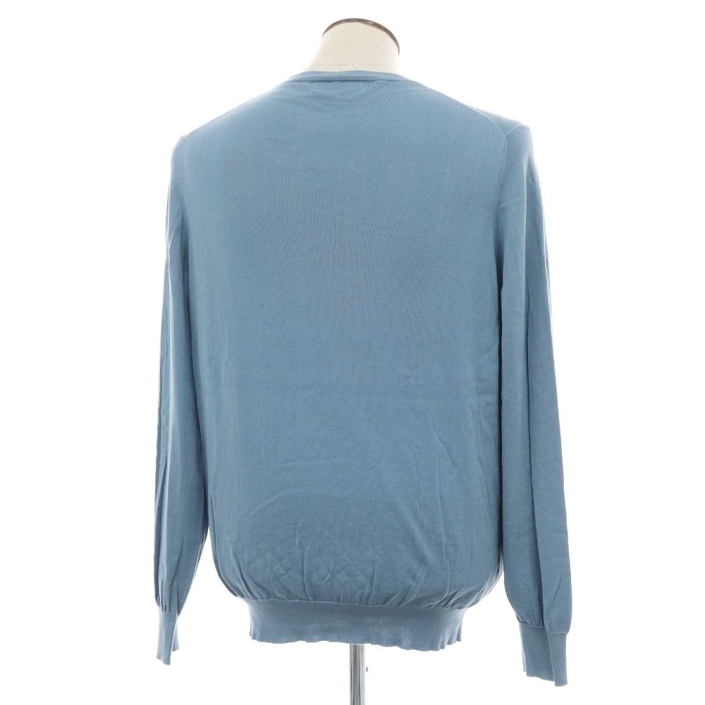 【中古】ブルネロクチネリ Brunello Cucinelli ハイゲージ コットン クルーネック プルオーバーニット ライトブルー【サイズ54】【メンズ】 中古】ブルネロクチネリ Brunello Cucinelli ハイゲージ コットン