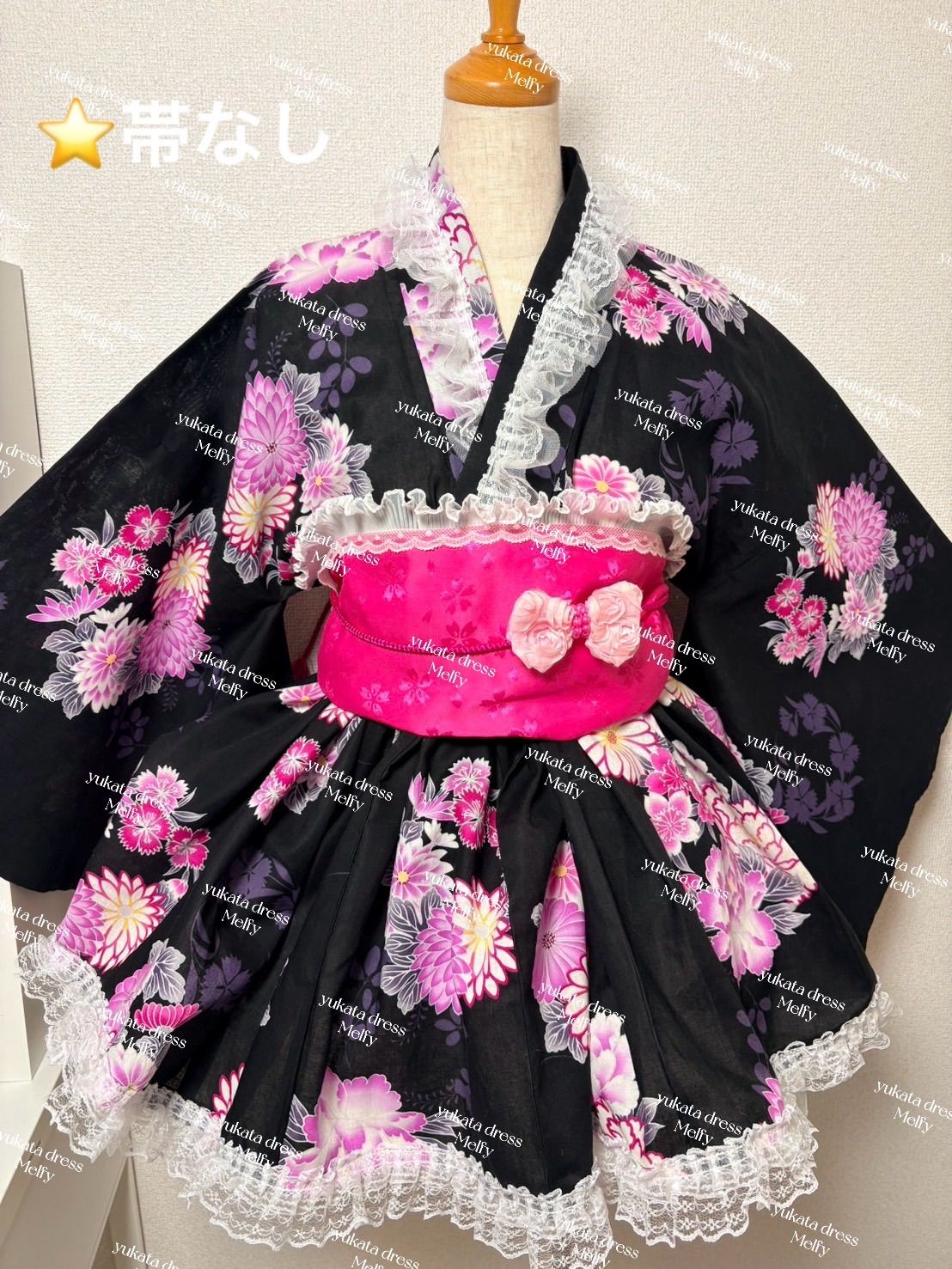 大人用ギャル浴衣ドレス ギャル黒×ピンク】大人ギャル 浴衣ドレスミニ - メルカリ