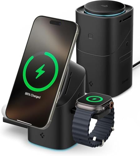 爆速充電 25W ワイヤレス充電器 超高速・超高効率 MagSafe対応 Qi2.2認証 【電動トランスフォーム型/3in1】 マグセーフ対応充電器 デザイナーズ 温度制御 角度調節可 【TAXION】 iPhone17/16/15/14/1 c1314179