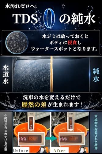☆新品☆SPEEVAL 純水器 洗車用【新型 メタルネジ口金】11Lタンク FRP製耐圧タンク 1.0MPa タンクカバー 2mホース TDSメーター 付属 イオン交換樹脂充填済み (ブラック) e03b17c0