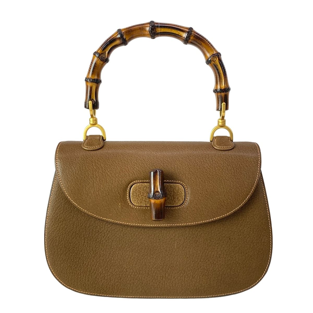 GUCCI(グッチ) ハンドバッグ バンブークラシック ブラウン レザー 89,045円
