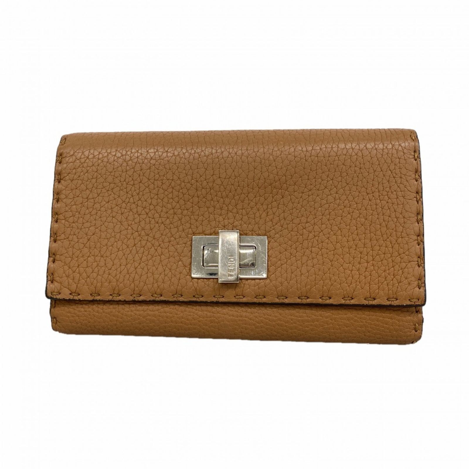 フェンディ(Fendi) フェンディ 長財布 セレリア レザー ブラウン レディース