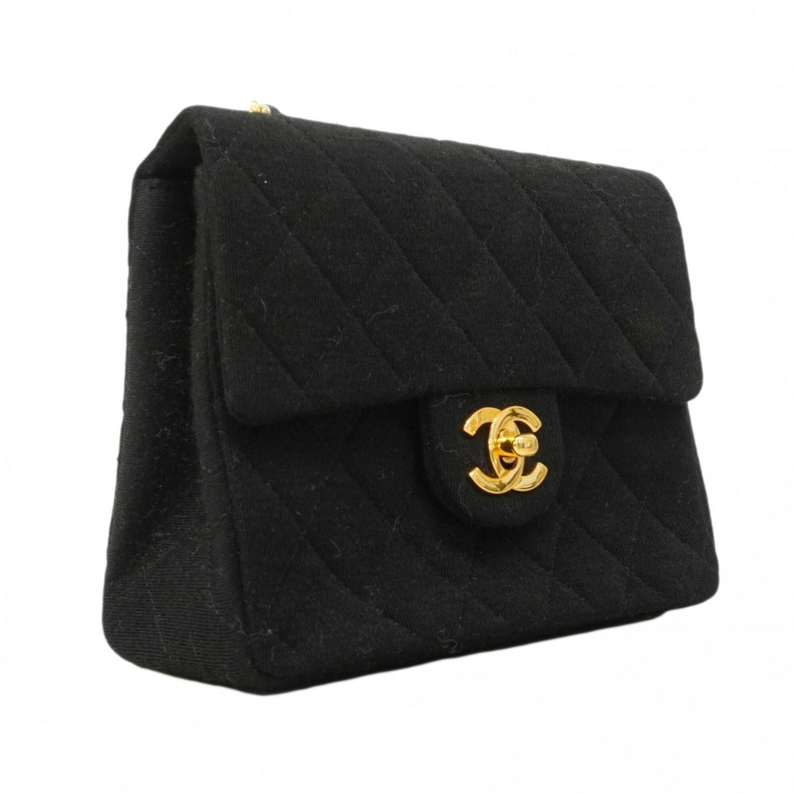 CHANEL　シャネル ミニマトラッセチェーンショルダー コットン ブラック シャネル(Chanel) シャネル ショルダーバッグ ミニマトラッセ チェーン
