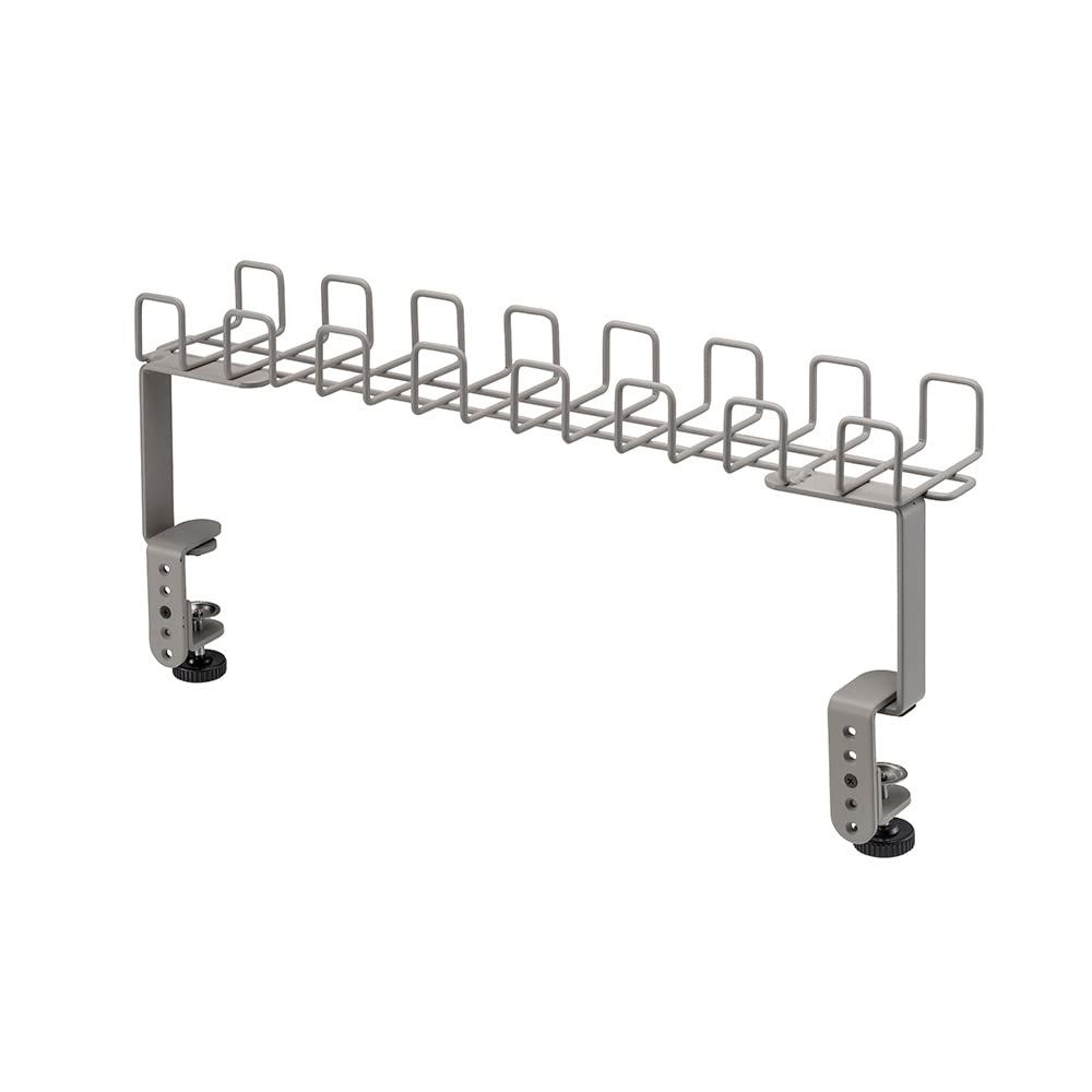 新品 プラス Garage ケーブルトレー デスクトップトレー ワイヤータイプ Lサイズ 幅63.7cm クランプ式 スチール製 耐荷重5kg デスク上 卓上収納 配線整理 YY-DTCTL ペールグレー 435801