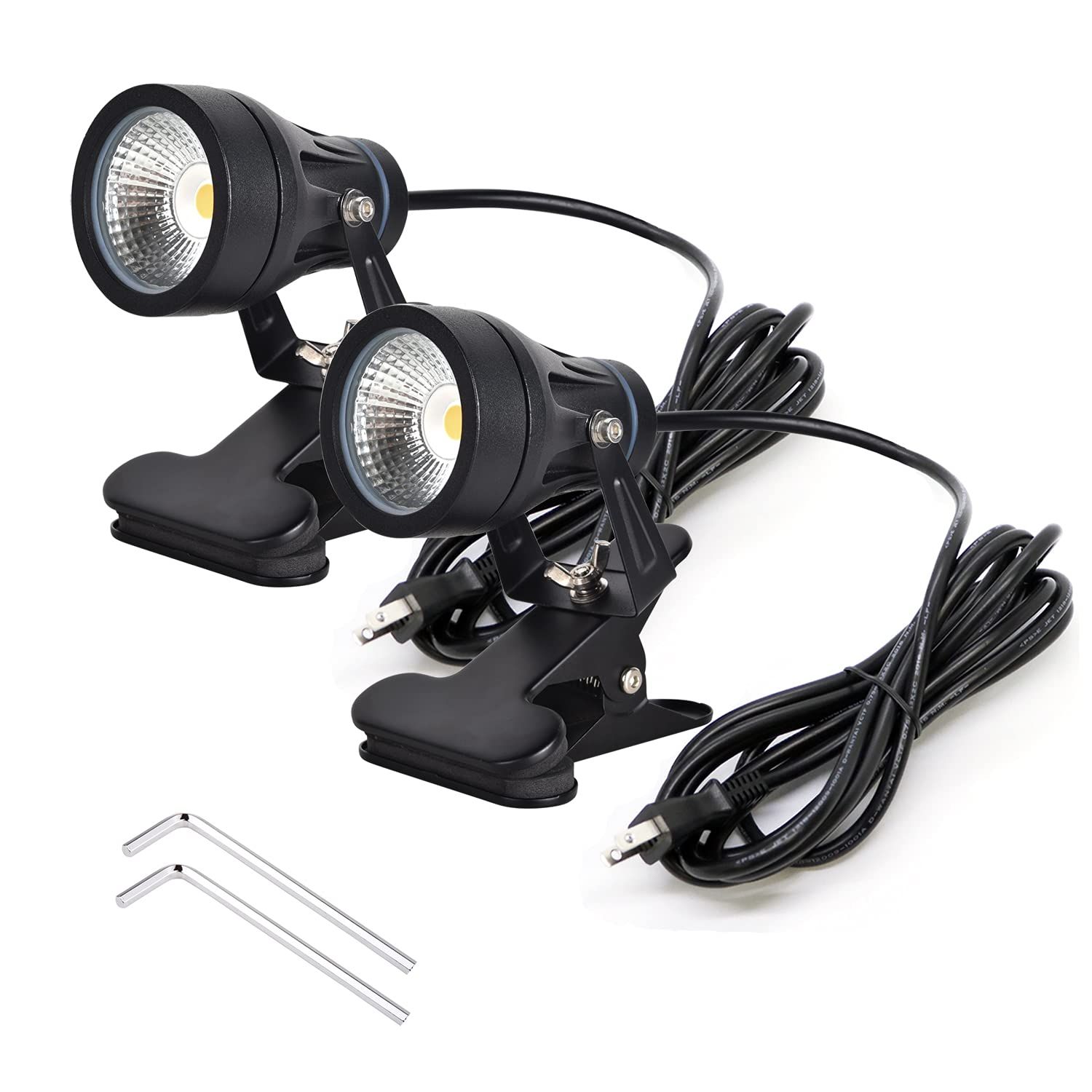 新品 okalumi LEDクリップライト 防水 電球色 9W スポットライト 屋外 照明 店舗用 延長コード3m 防雨 看板照明 屋外 屋内兼用 店頭看板 作業用ライト 器具 ピッコロライト 六角レンチ付き 【2個セット】