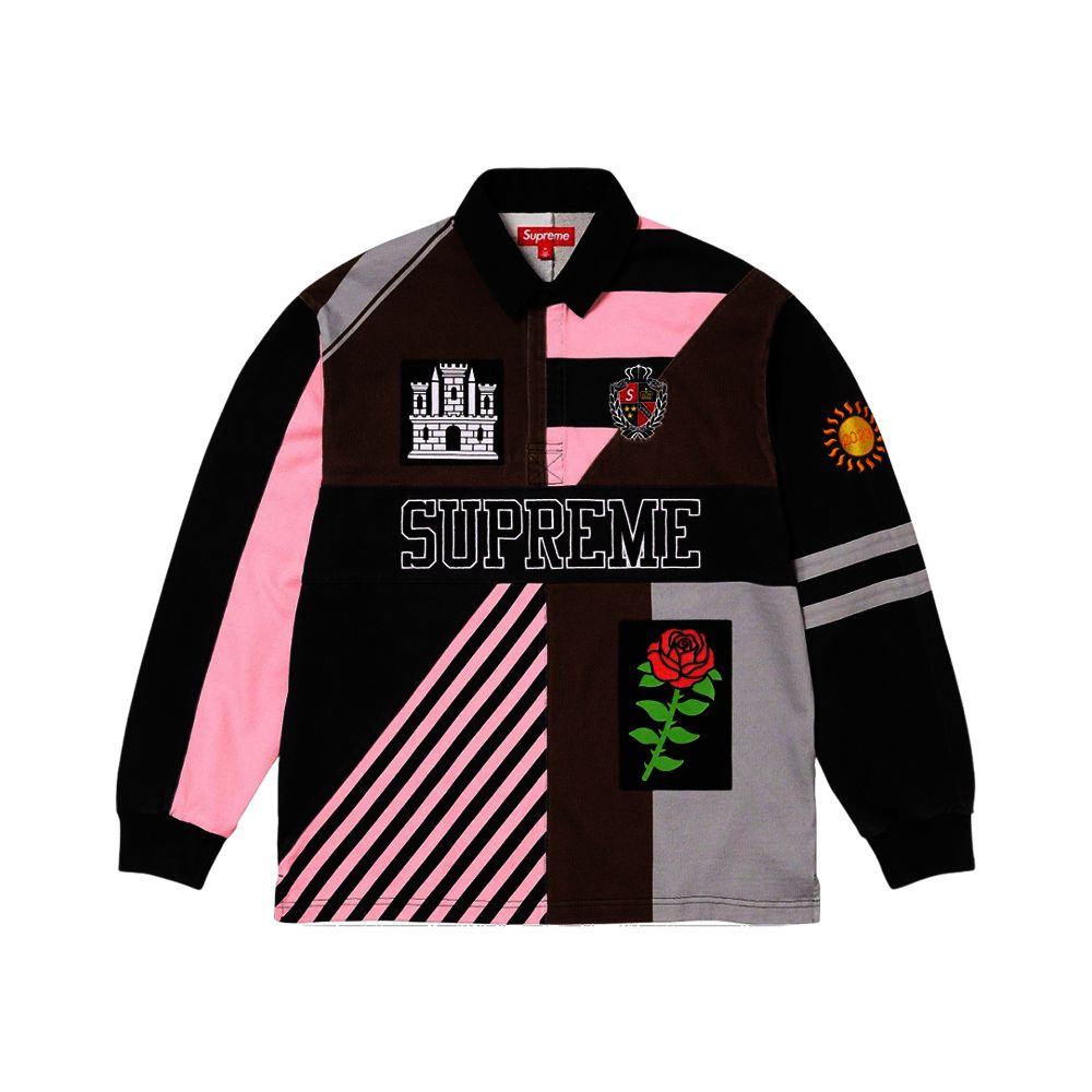 当日(※メルカリshop取引では対象外)Supreme シュプリーム ローズ ラグビー ブラック (23FW) 長袖 ポロTシャツ