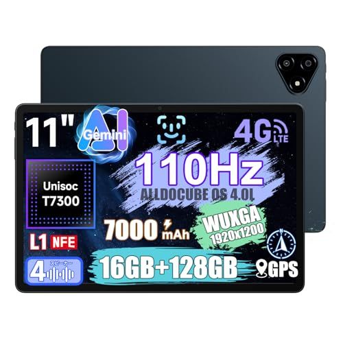 ALLDOCUBE iPlay 70E タブレット 11インチ 110Hz高リフレッシュレート Unisoc T7300 AnTuTuスコア65万点 クアッドスピーカー 1200×1920 WUXGA解像度 顔認識 GPS電子コンパス 16G 5296e71b