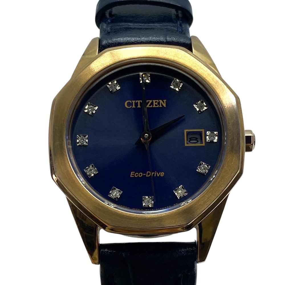 稼働品 CITIZEN シチズン エコドライブ ソーラー 腕時計 ネイビー ゴールド ステンレス EW2583-05L 洗練 高級感 エレガント スタイリッシュ 上品 実用的 人気 通勤 ビジネス