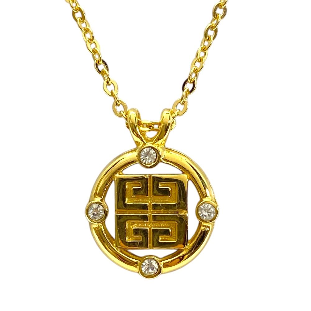 GIVENCHY ジバンシィ ネックレス GP ラインストーン ゴールド クリスタル 上品 華やか 洗練 高級感 フェミニン エレガント 定番 人気 アクセント ラグジュアリー
