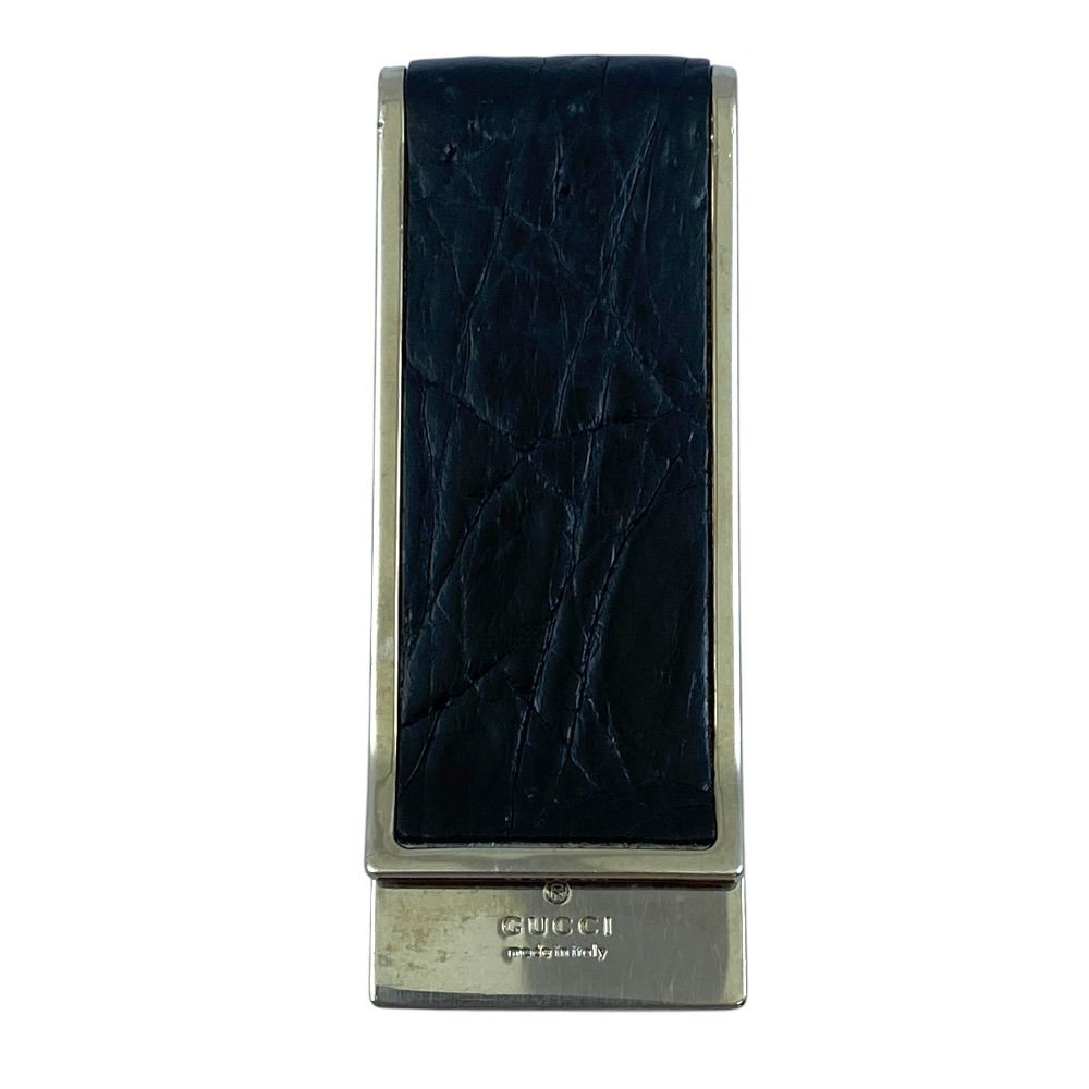 全国無料，定番人気 GUCCI グッチ マネークリップ クロコ型押し レザー
