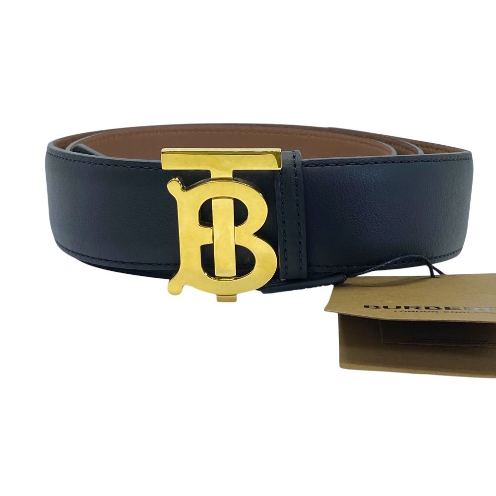 未使用 BURBERRY バーバリー TB ロゴ バックル リバーシブル ベルト 