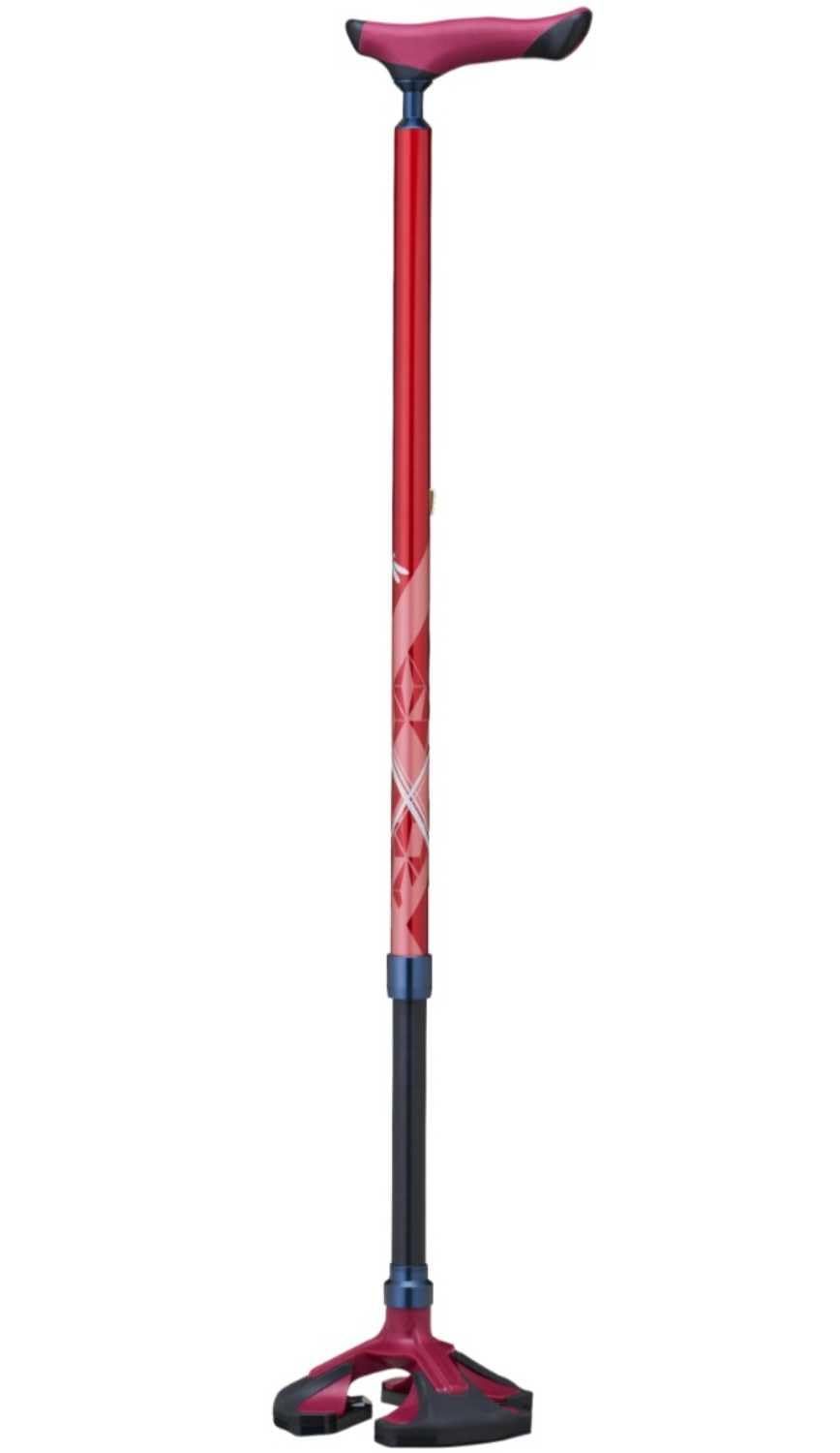 新品 【非課税】 ケイ・ホスピア 【 楽スマ スリーベース MAX レッド 】 スリーベースマックス 3点杖 R-302