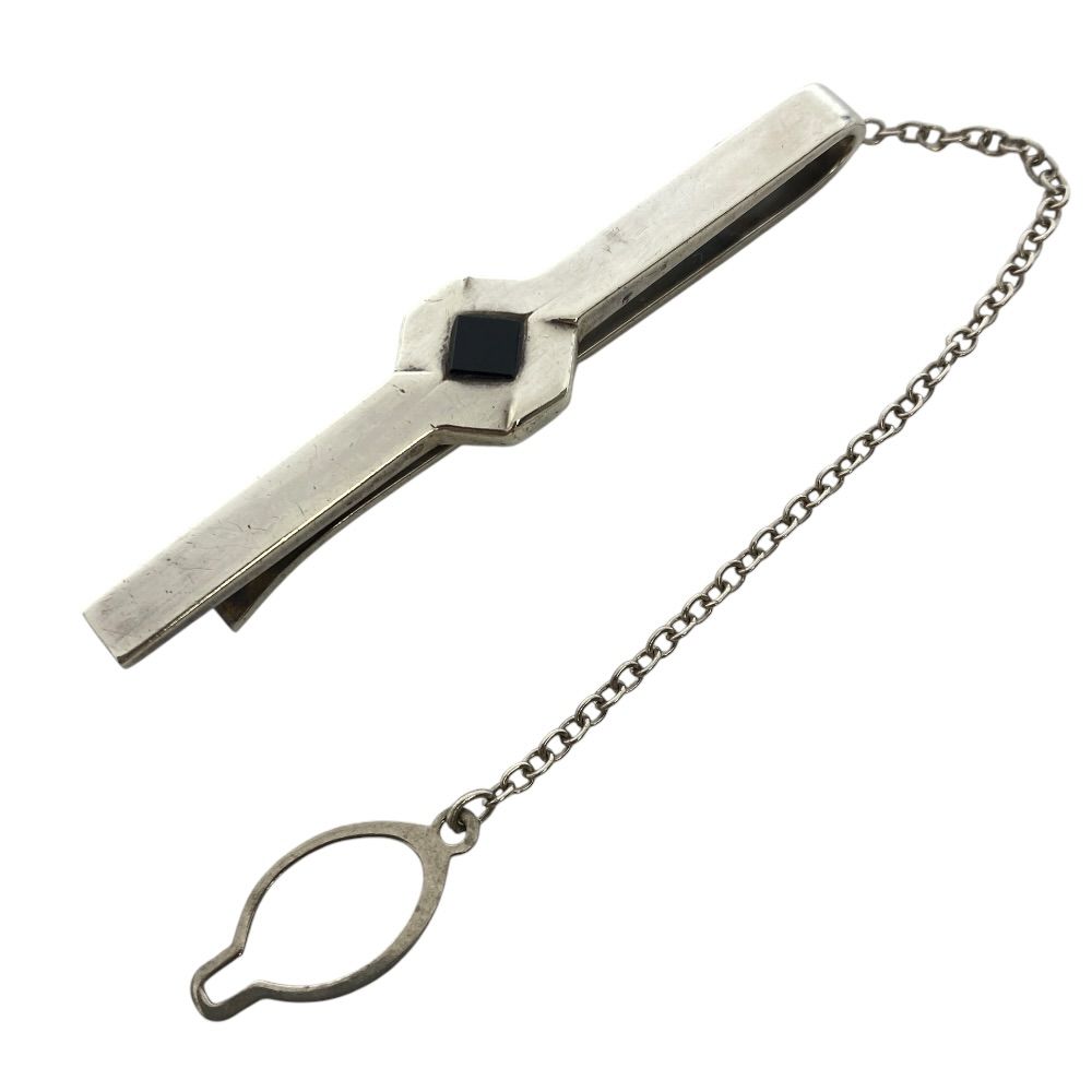 GEORG JENSEN ジョージジェンセン オニキス ネクタイピン タイピン タイクリップ チェーン付き アクセサリー シルバー Ag925 洗練 高級感 エレガント ラグジュアリー スタイリッシュ 上品 人気 フォーマル