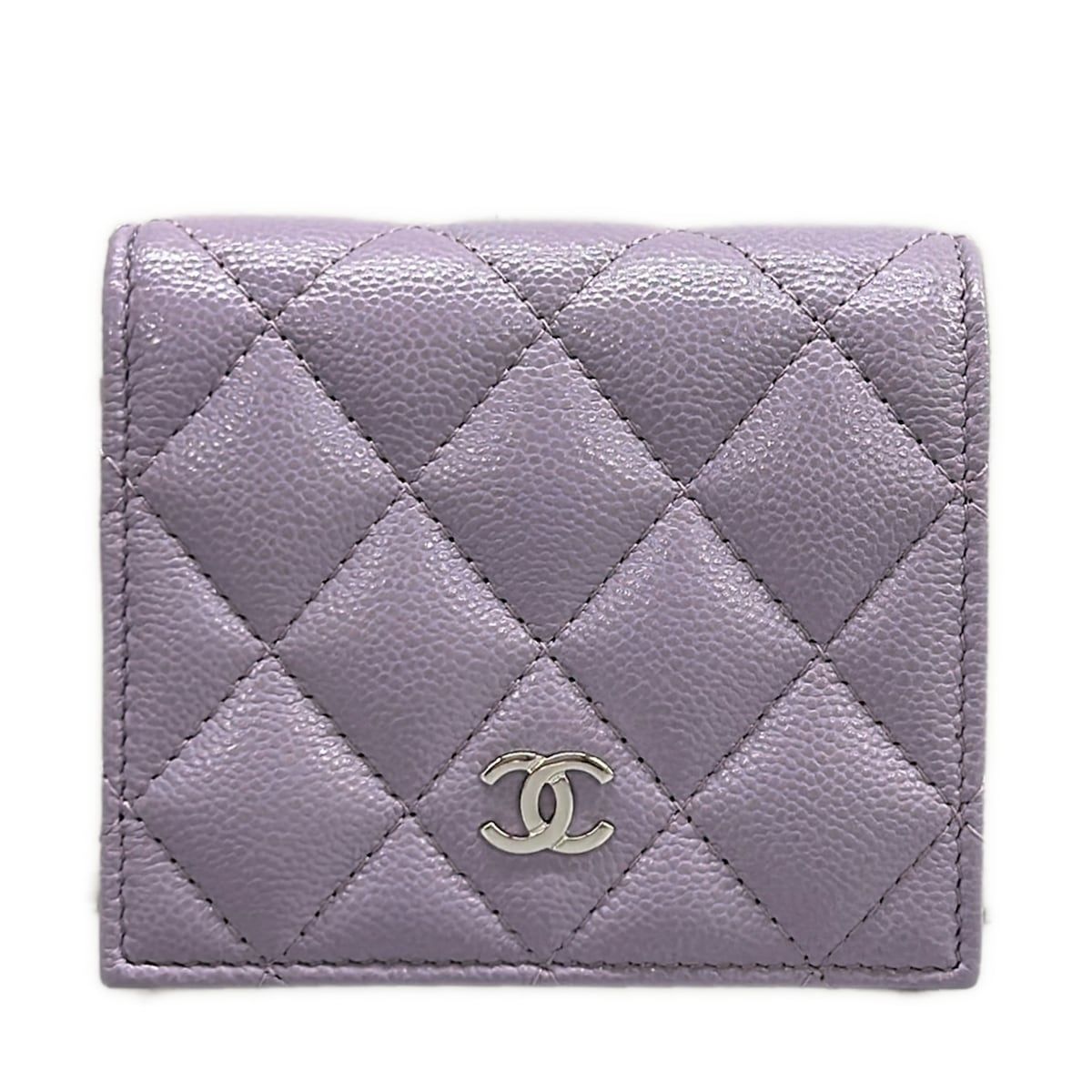 CHANEL(シャネル) 2つ折り財布美品 マトラッセ AP3178 ライトパープル シルバー金具