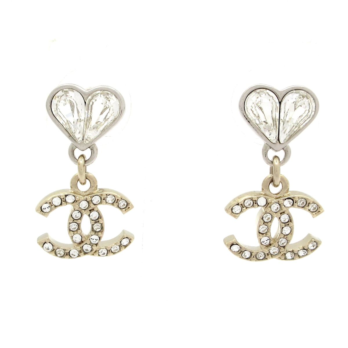CHANEL(シャネル) ピアス - シルバー×ゴールド ココマーク/ハート