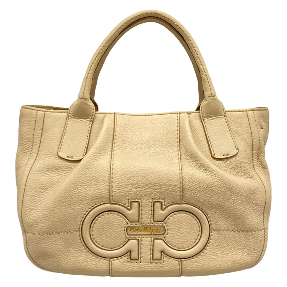 FERRAGAMO/SalvatoreFerragamo(サルバトーレフェラガモ) ハンドバッグ イジー 21 D685 ベージュ ダブルガンチーニ レザー