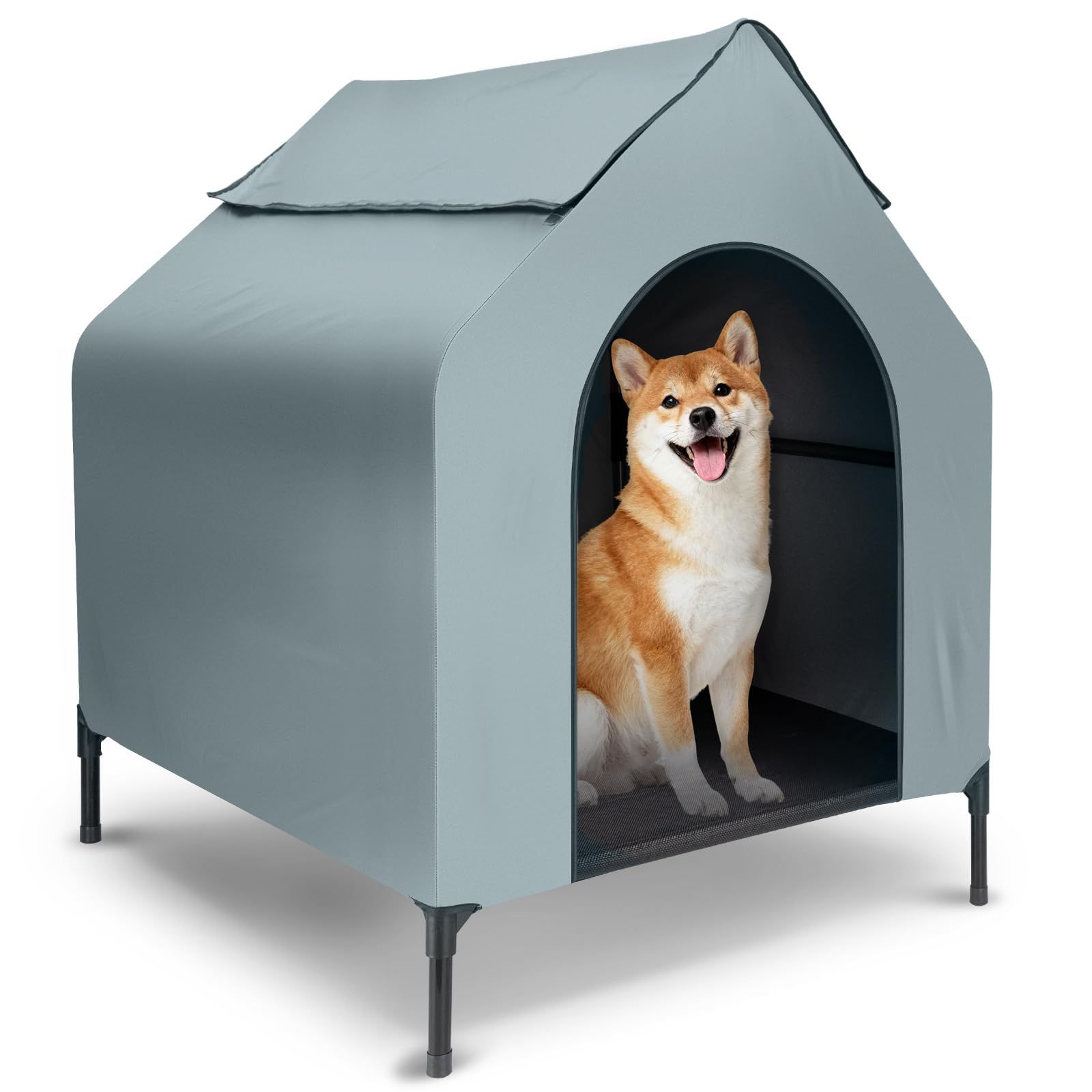 犬用テント UVカット 銀コート 犬小屋 大型犬 中型犬 25KG耐荷重 遮熱 防暑 防風防水 ペットハウス 猫犬兼用 通気性 折りたたみ式 ペット小屋 室内室外兼用 軽量 収納便利 アウトドア バルコニー用 ドッグハウス 暑さ対策 四季通用 c5f760ee