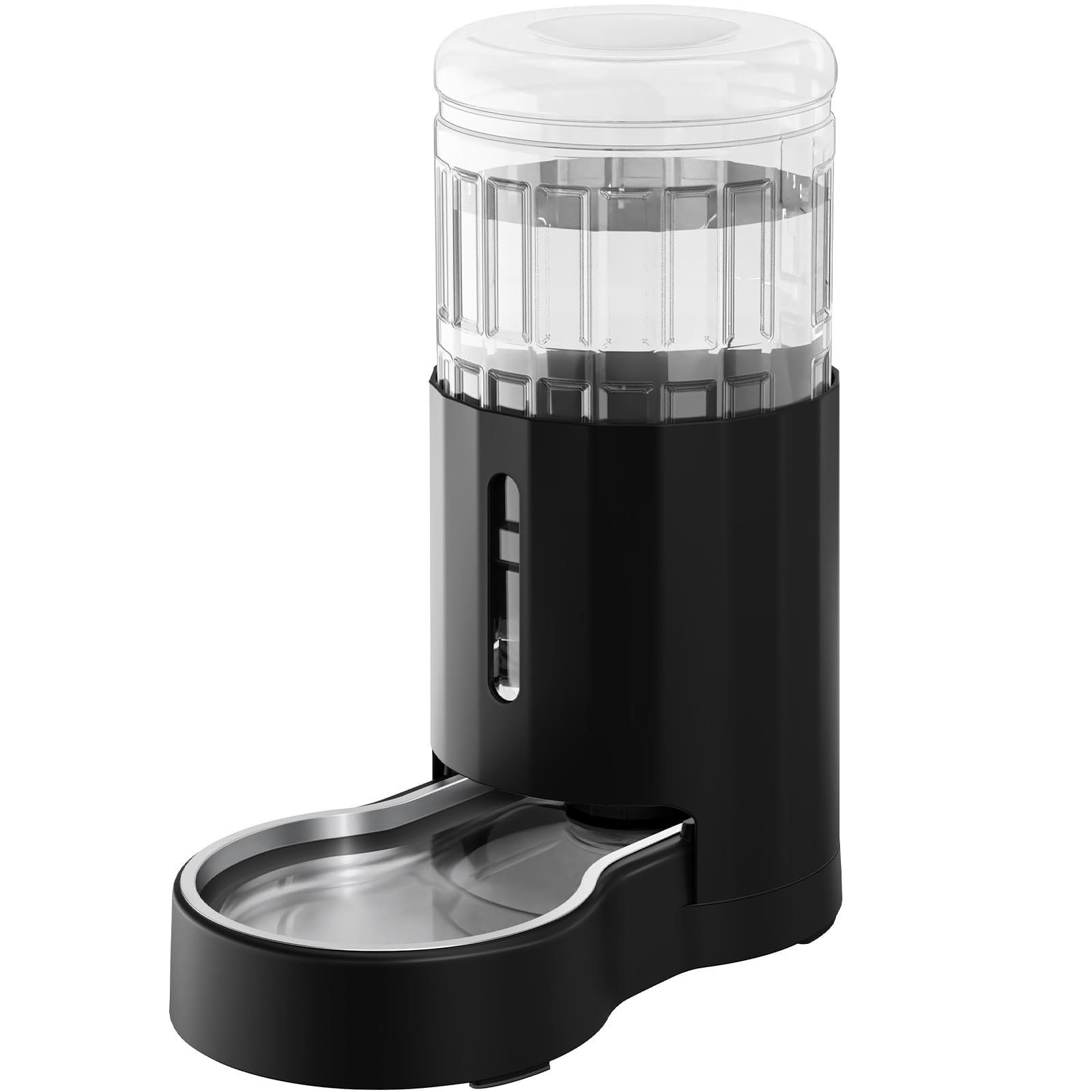JUNSPOW 7L 大容量ペット給水器 ステンレスボール付き 自動給水器 水飲み器 留守対応 ブラック 多頭飼い 中型小型犬猫用 ペットボトルas 13b67b7a