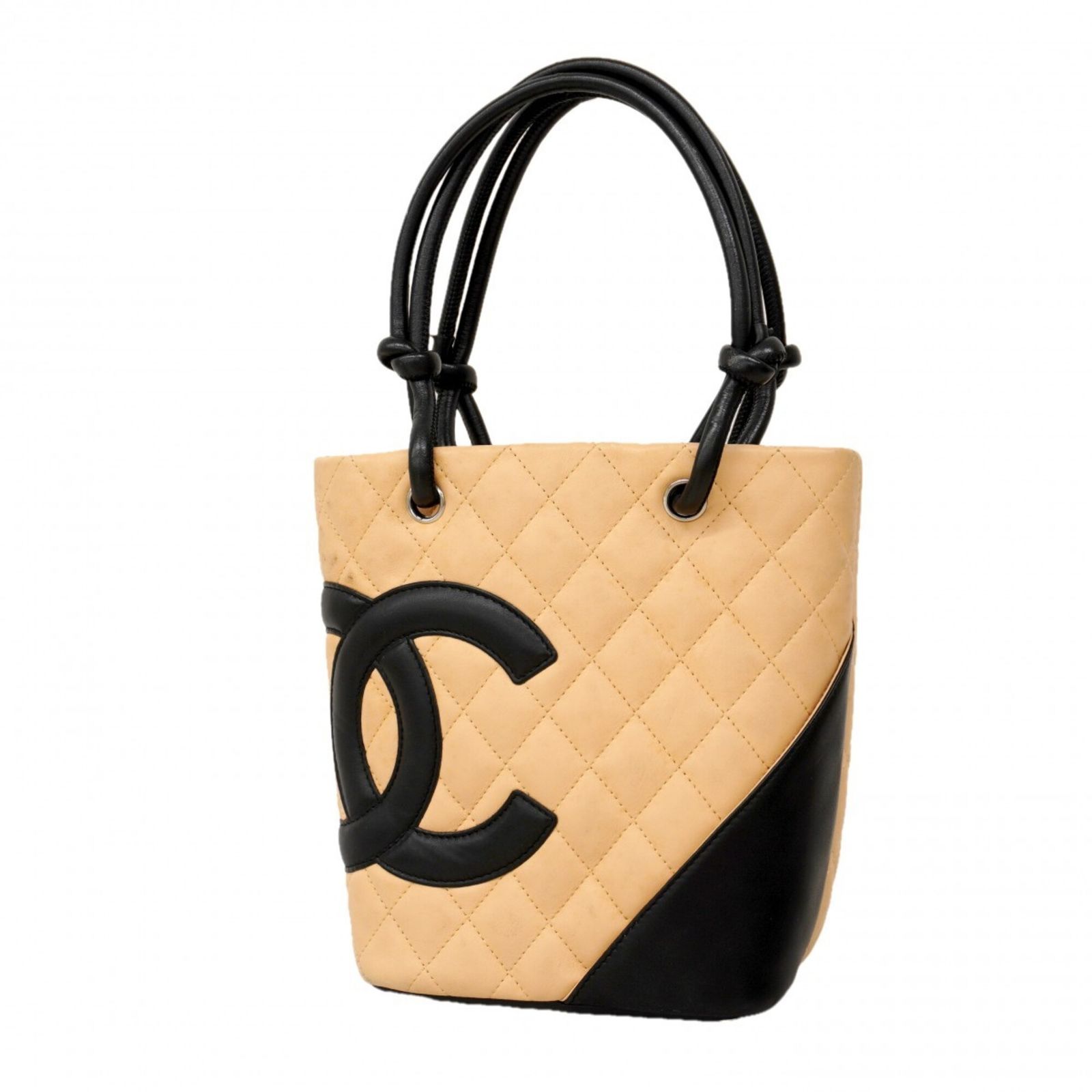 シャネル(Chanel) シャネル トートバッグ カンボン ラムスキン ベージュ ブラック レディース P2930390