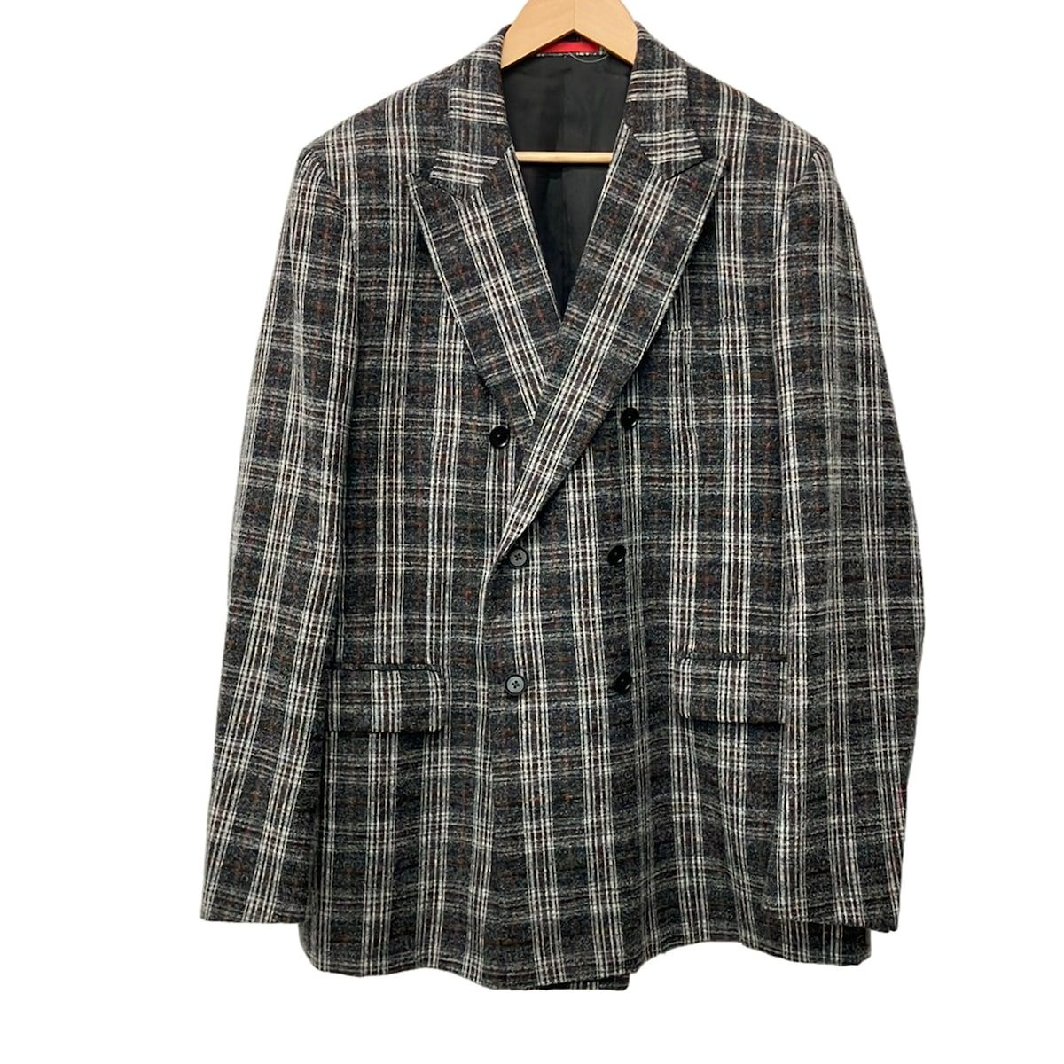 ISAIA(イザイア) ジャケット サイズ56 メンズ - ダークグレー×白