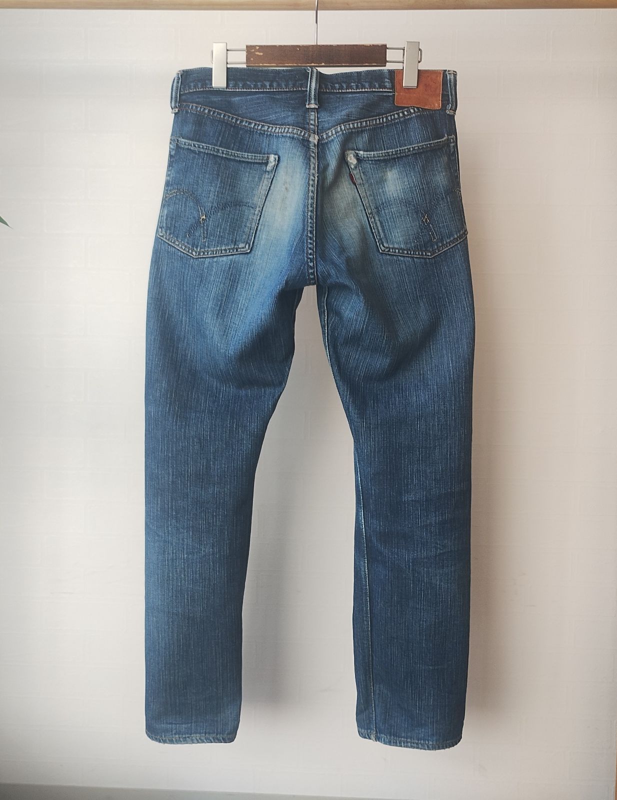 ■ FULLCOUNT フルカウント ■ 革パッチ ボタンフライ ■ 縦落ち ヒゲ ハチノス デニムパンツ ■ Made in JAPAN 日本製 ■ MMM1013