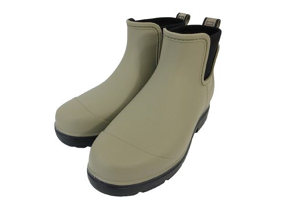 アグ UGG レイン ブーツ ショート サイドゴア 長靴 雨靴 防水 ロゴ ワンポイント ベージュ 25cm QQQ