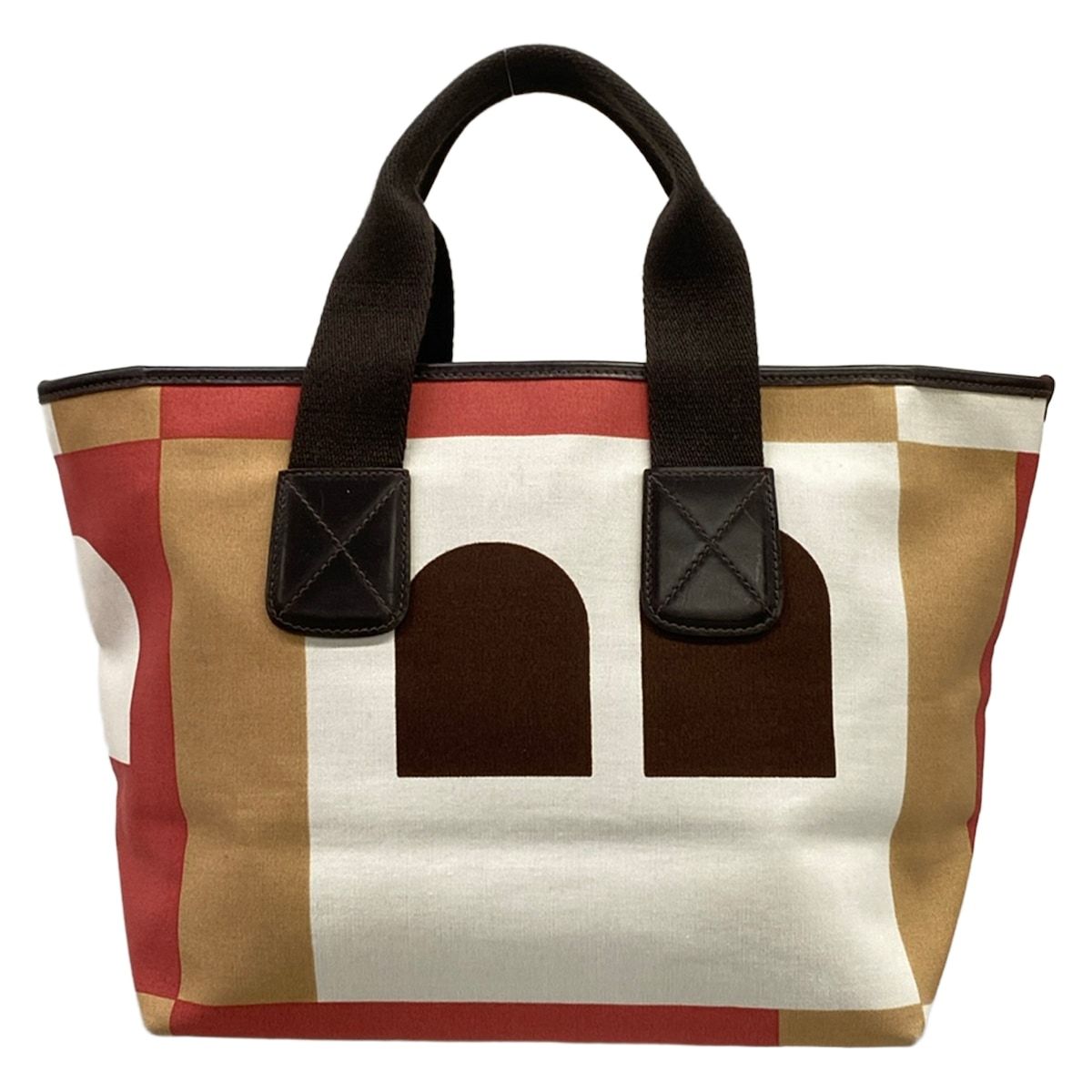 BALLY(バリー) トートバッグ ビジーB 白×ベージュ×マルチ レザー