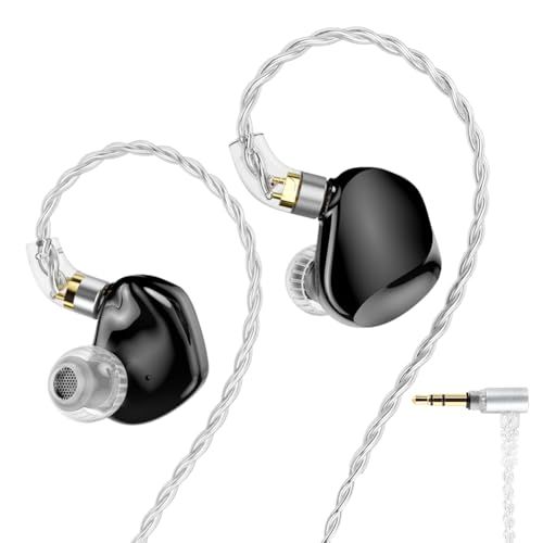 TRN VXpro+ イヤーモニター ハイレゾ イヤホン 8BA+1DD ハイブリッド型 モニターイヤホン 高遮音性 IEM イヤモニ 有線 3.5mmジャック QDC脱着式ケーブル (ブラック) 国内発送 7ca9c26d