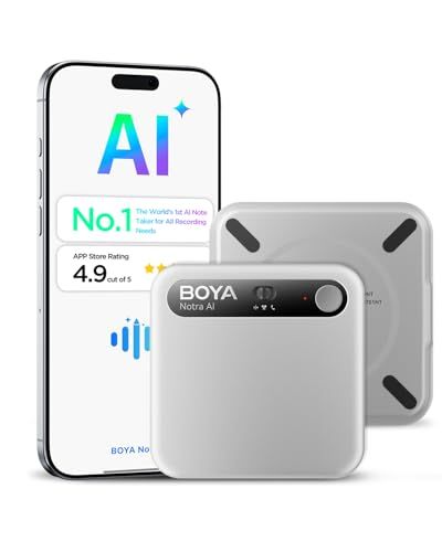 BOYA Notra AIボイスレコーダー 3モード録音（環境音・通話・Bluetoothイヤホン対応）140言語以上対応 AI文字起こし＆要約自動生成 10m指向性収音＆骨伝導通話録音 64GB内蔵 マグネット式 超薄型・軽量レコーダー 仕 09e6d677