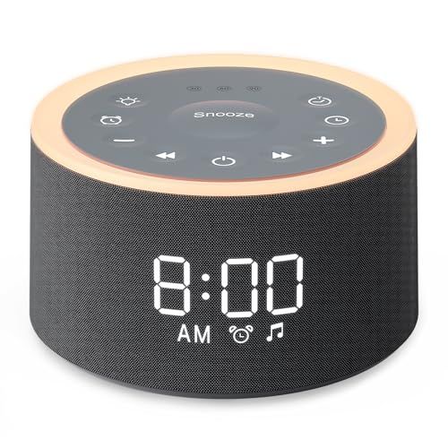 Dreamegg ホワイトノイズマシン 29種癒し音 目覚まし時計 おしゃれ【ライト付き&アラーム設定&大音量&スヌーズ機能】32段階音量 イヤホン対応 時間表示部無段階調光 快眠グッズ 騒音対策 安眠 置き時計 ナイトライト 間接照明 勉強 a3e8c7e5