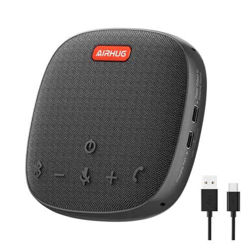 AIRHUG スピーカーフォン スピーカーマイク 会議用 Bluetooth対応 USB-C接続 360?全方向集音 エコーキャンセリング機能 Web会議スピーカー オンライン会議 テレワーク 在宅勤務 Skype/Zoom/Facetime 1adb158c