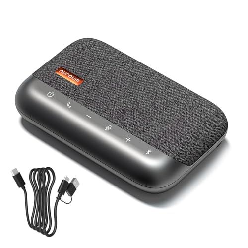 Nuroum A05U 会議用マイクスピーカー USB接続 有線 スピーカーフォン 360°全方向集音 エコーキャンセリング機能 集音マイク内蔵 双方向通話サポート 少人数Web会議に対応 オンライン会議 テレワーク 在宅勤務 Skype/Z 04280594