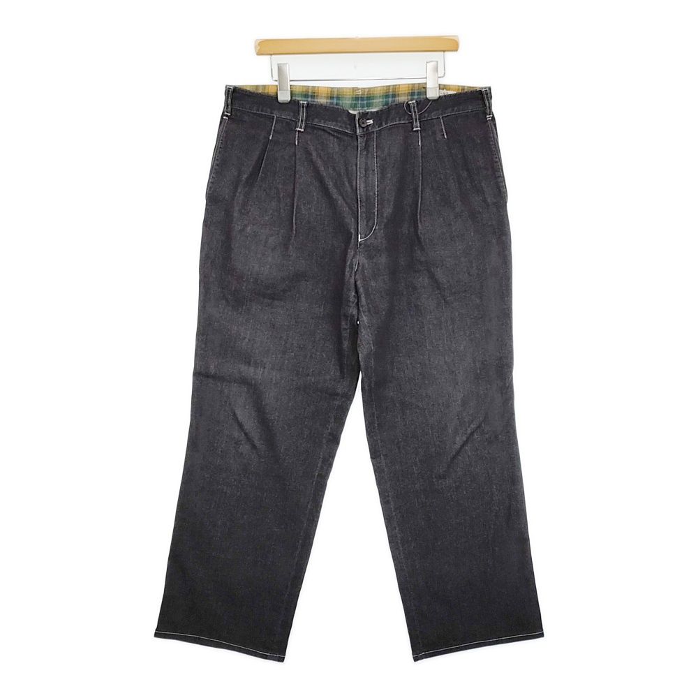 papas ストレッチデニム 2XL 大きいサイズ 2タック テーパード デニムパンツ ブラック メンズ パパス【中古】6-0512G♪