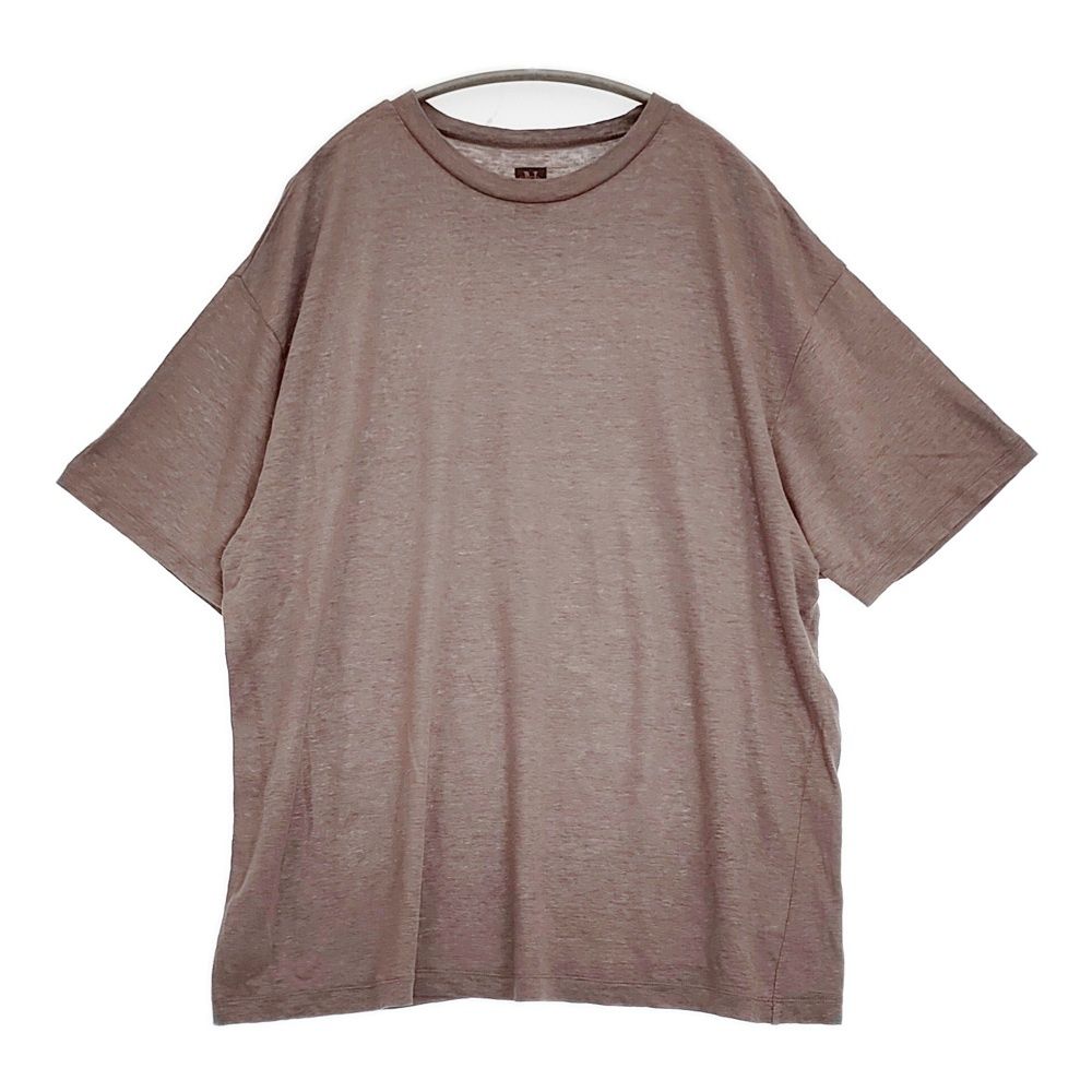 BATONER リネン100％ BN-24SM-082 サイズ2 クルーネック 半袖Ｔシャツ カットソー ブラウン メンズ バトナー【中古】6-0512S♪