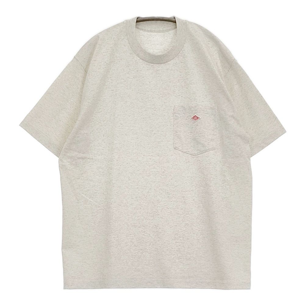 Danton POCKET T-SHIRT DT-C0198 TCB サイズL ポケット 半袖Ｔシャツ カットソー ヘザーアイボリー メンズ ダントン【中古】6-0512S♪