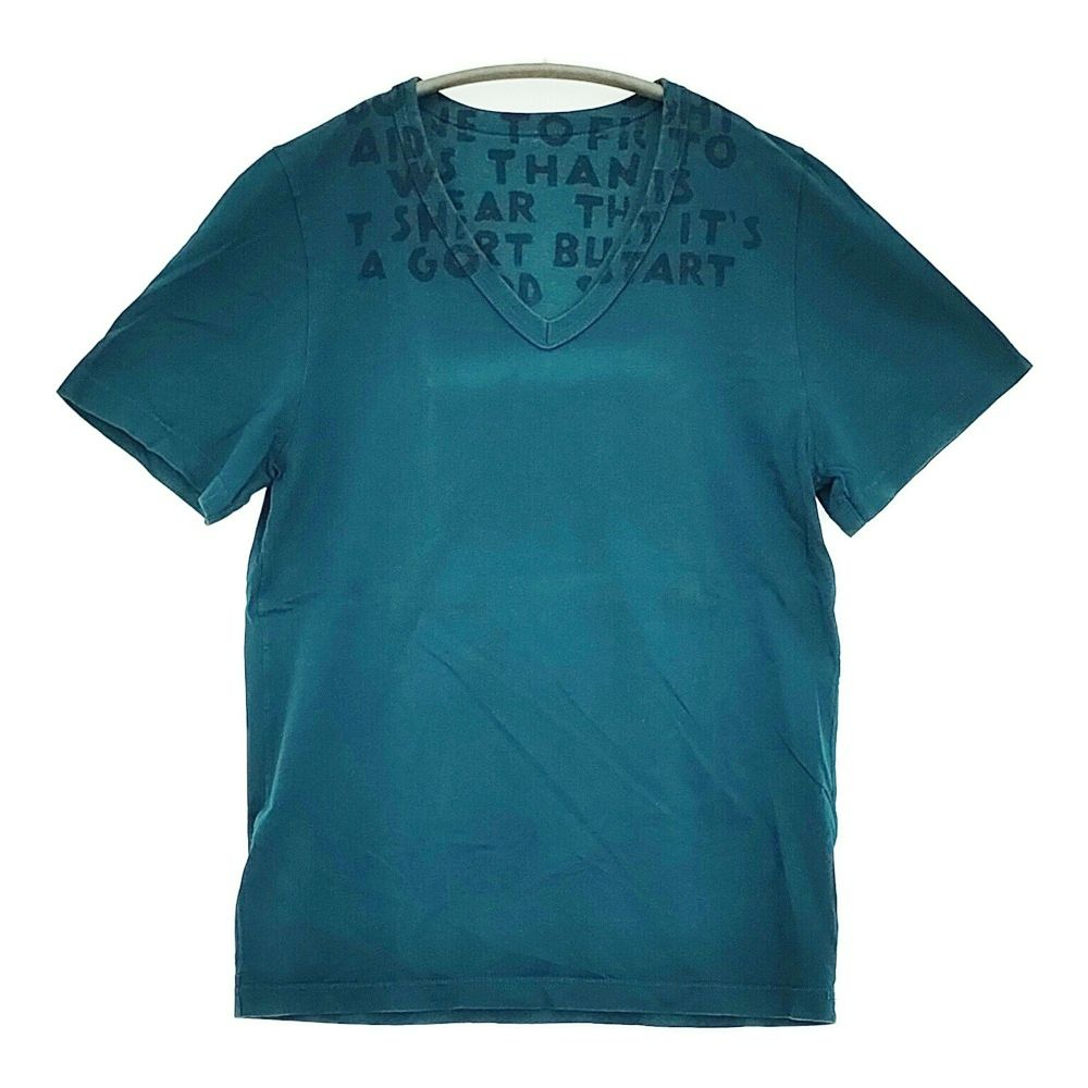 Maison Martin Margiela エイズTシャツ S S32GC9989 Vネック 半袖Ｔシャツ カットソー 13SS エメラルドグリーン メンズ メゾンマルタンマルジェラ【中古】6-0512S♪