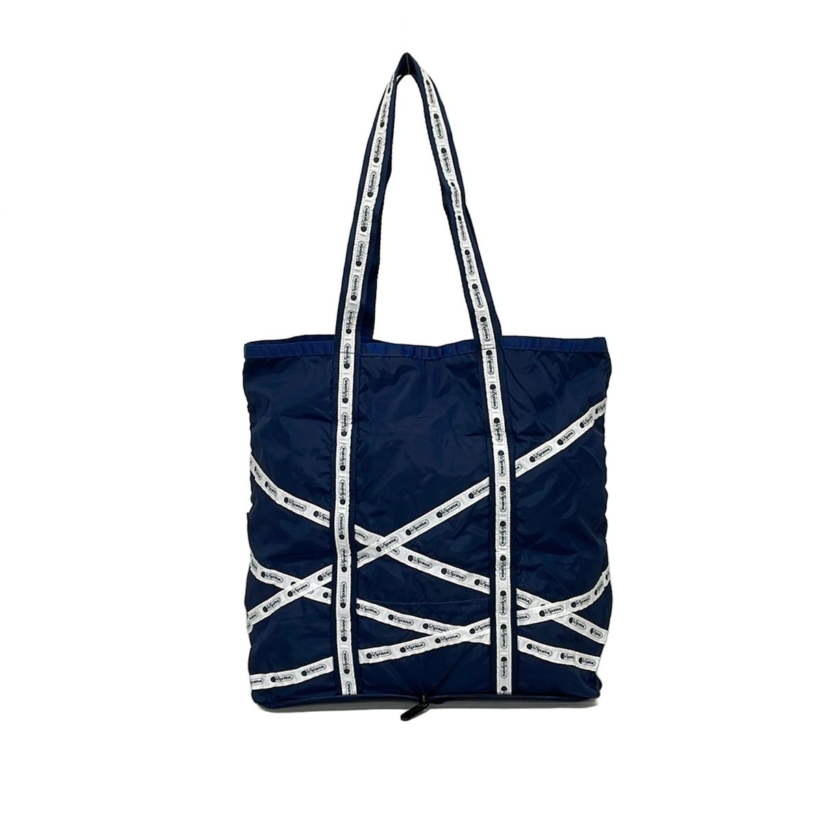 LESPORTSAC(レスポートサック) トートバッグ - ダークネイビー×白