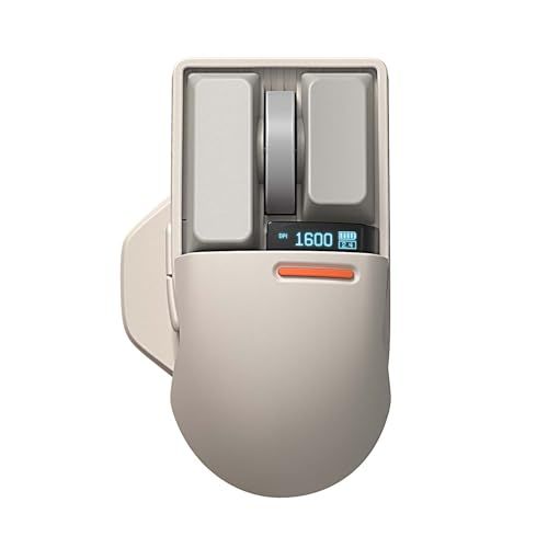 LOFREE Touch PBT ワイヤレスマウス（ブロックレトロ・ライトグレー）充電式/USBレシーバー・Bluetooth・有線3モード/4000DPI・OLED搭載/ガラス面対応 Mac/Windows PC/ノートブック対応 技適認証 cade010c