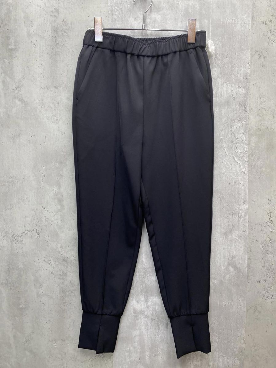 新品 Pizzo Bianco ピッツオ ビアンコ 裾スリット センタープレス イージー パンツ size38/ブラック ■◆◎レディース