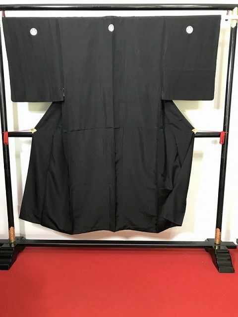 【中古】Sサイズ 紋付 男物 正絹 五つ紋付セット