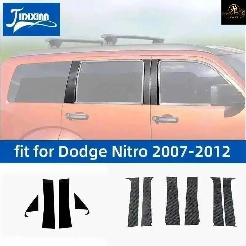 DODGE NITRO 2007 - 12 車用ウィンドウピラーポストデカール装飾ステッカー外装