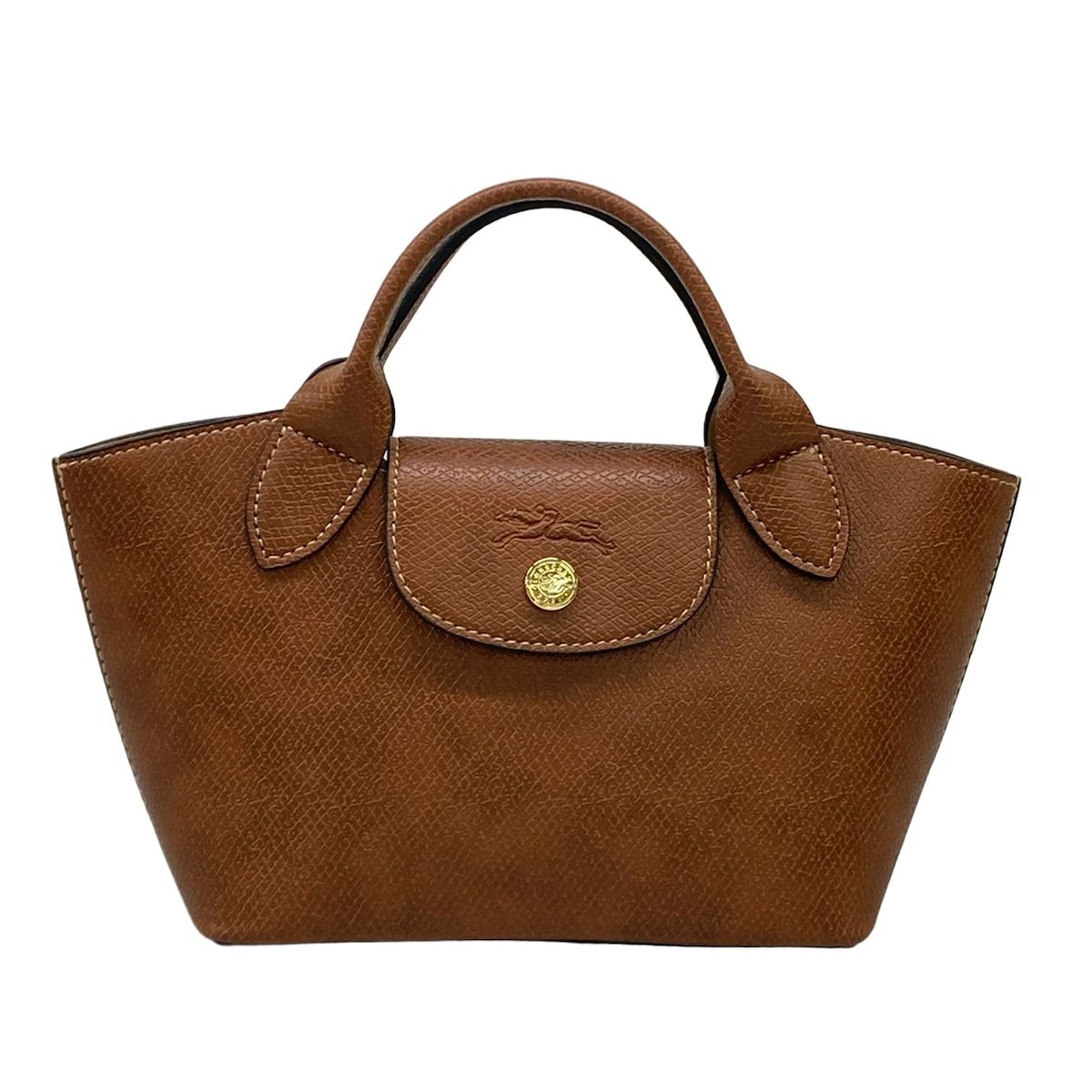 LONGCHAMP(ロンシャン) トートバッグ美品 エピュレ XS トートバッグ ダークブラウン ミニバッグ レザー