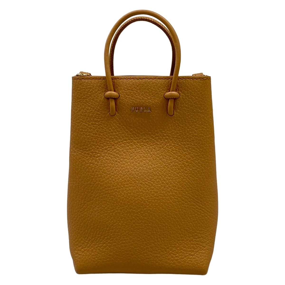 FURLA(フルラ) トートバッグ美品 - ライトブラウン スマホポシェット レザー