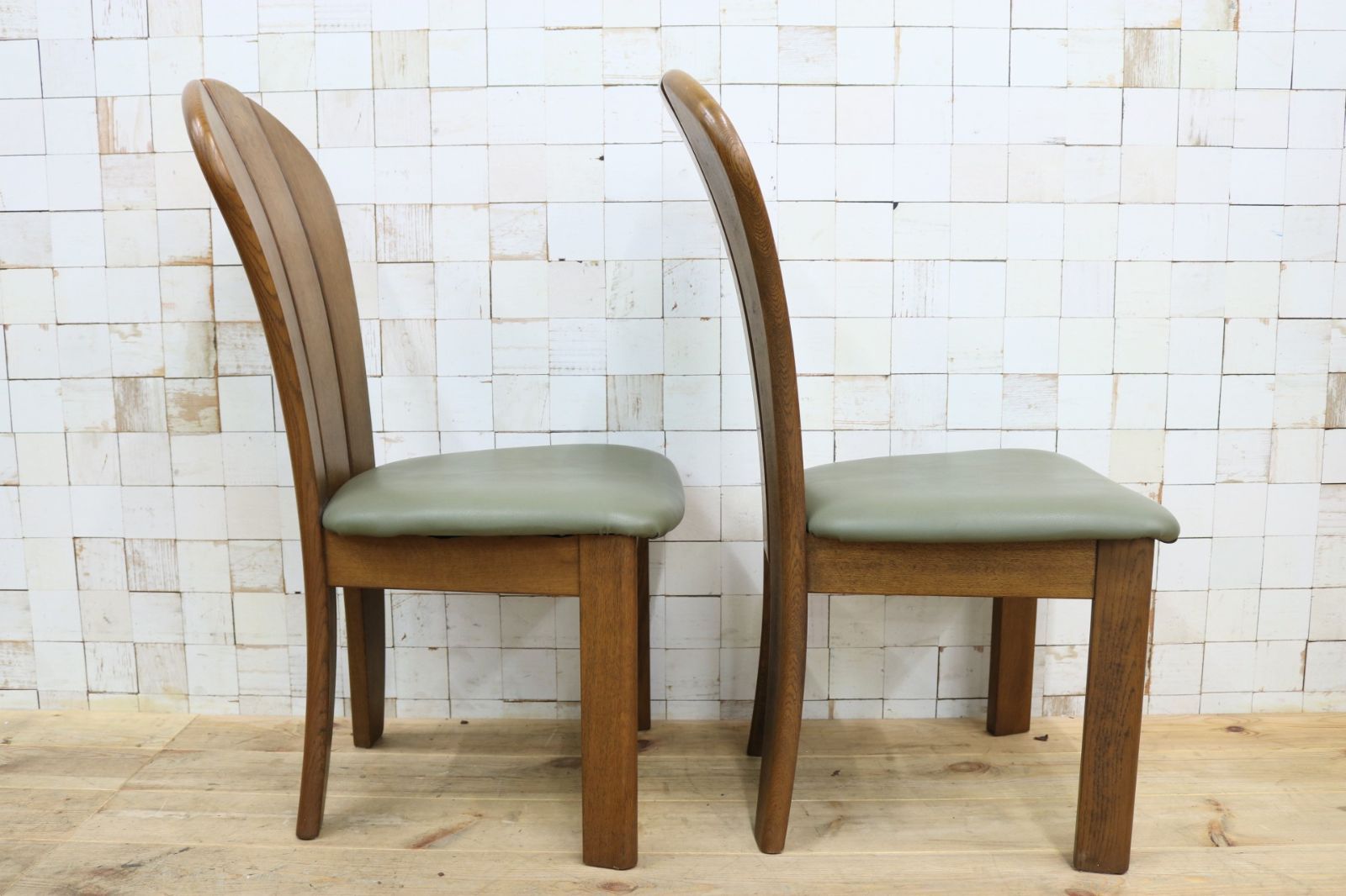 希少　美品 浜本工芸 HAMAMOTO ダイニングチェア 食卓椅子　工藝　2脚 GMHH109A◯浜本工芸 / HAMAMOTO ダイニングチェア 食卓椅子 椅子 合皮